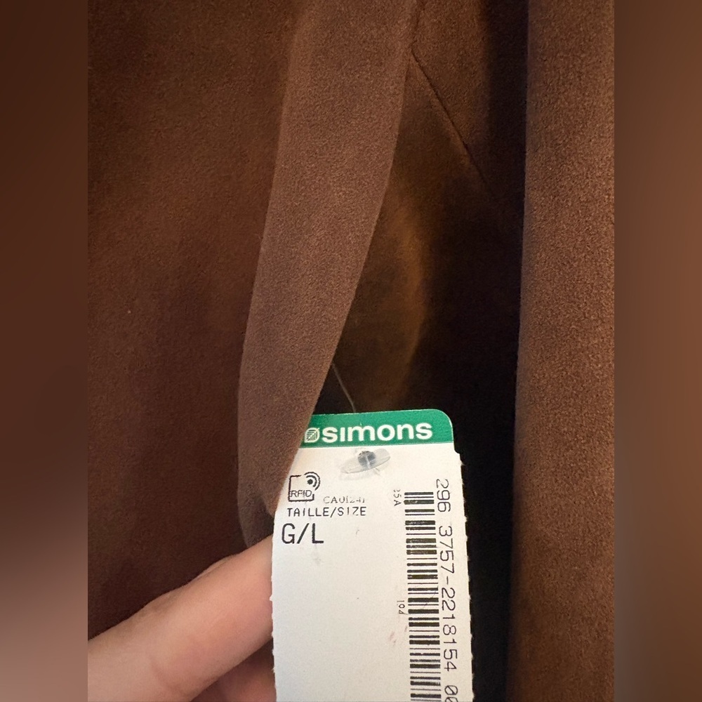 Free People we the free Papercut Faux Suede Blazer Brown Size Large - Picture 14 of 14